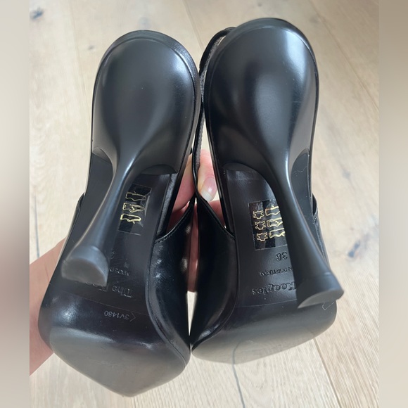NIB The Kooples Black Leather Slingback Pumps 38 / 7